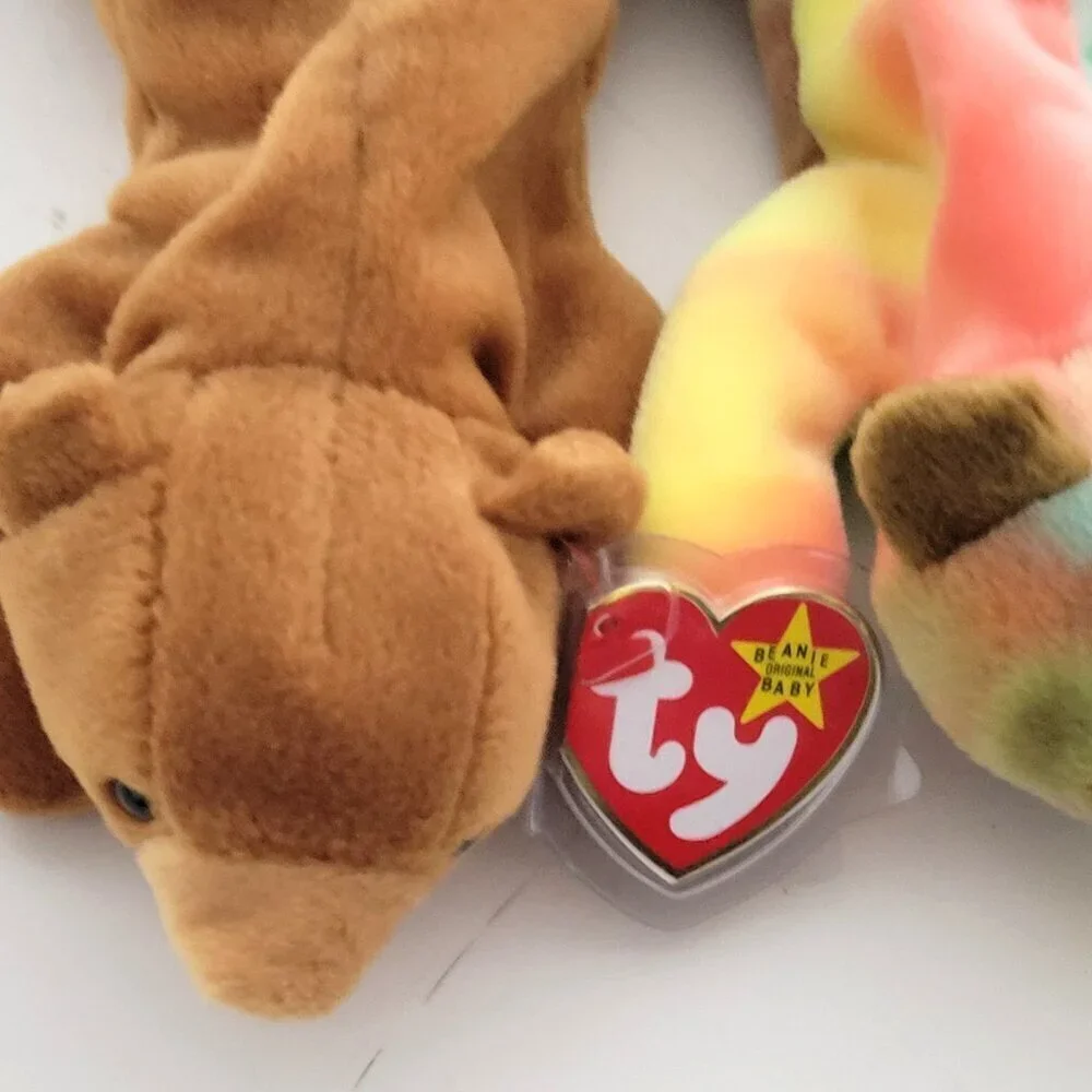 TY Beanie Baby Lot of 3 Bears Cubbie 1993 Sammy 1999 Almond 1999 Mint One Owner